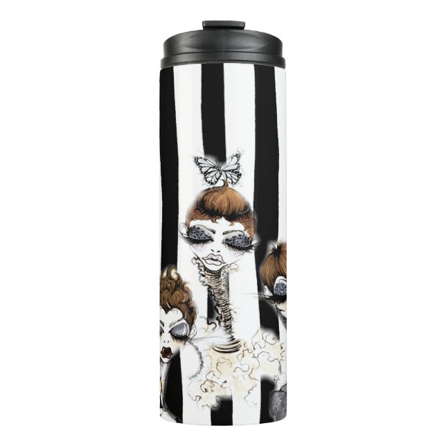 Gestreifte Elf-Reise-Schale Thermosbecher (Vorderseite)