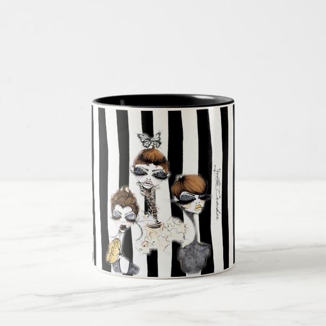 Gestreifte Elf-Schale Zweifarbige Tasse (Mittel)