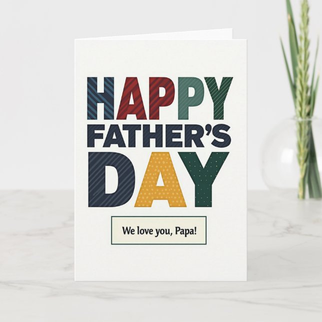Gestreifte Fathers Day Karte (Vorderseite)