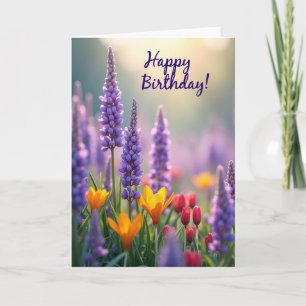 Gestreifte Florale Naturkarte Karte