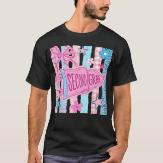 Gestreifte Florale Wimpel Flagge Zurück zur Schule T-Shirt