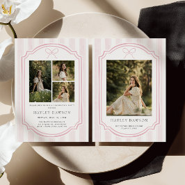 Gestreifte Foto-Abschlussfeier-Einladung Ankündigu Einladung