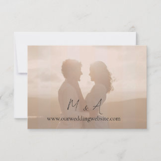 Gestreifte Foto-RSVP-Karte mit romantischer elegan RSVP Karte