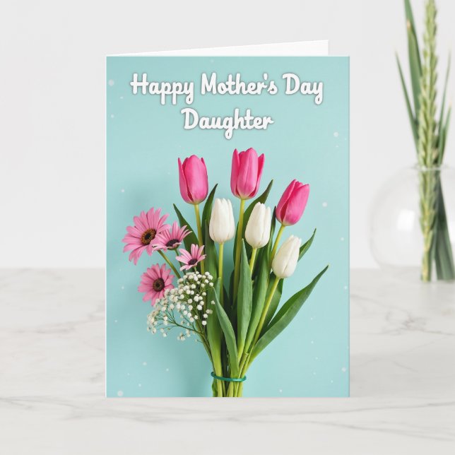 Gestreifte Frühlingsblüten-Fancy-Card Karte (Vorderseite)