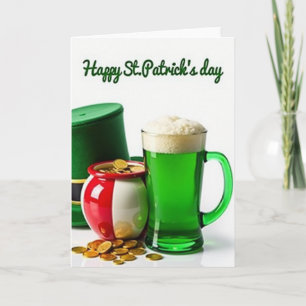 Gestreifte Goldtopf-St.-Patricks-Karte Karte