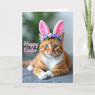 Gestreifte grüne Katze als Weihnachtskarte Karte