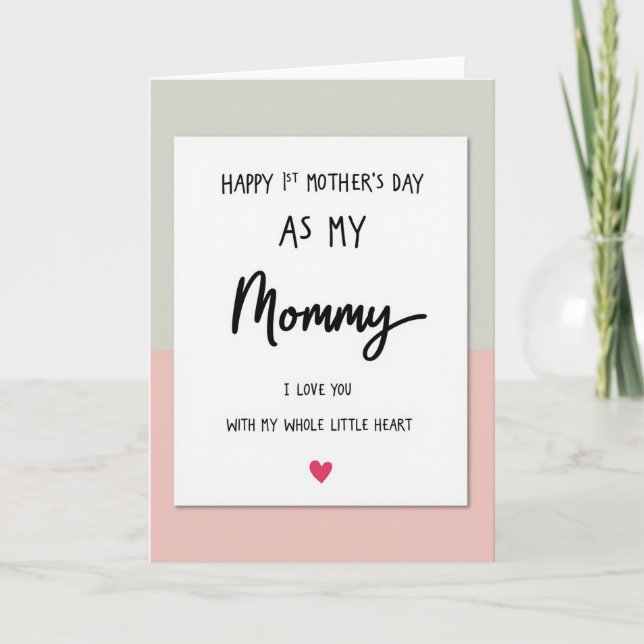 Gestreifte Happy 1. Muttertags-Karte Karte (Vorderseite)