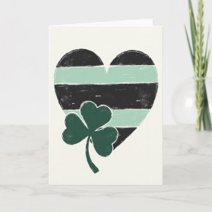 Gestreifte Herz-Shamrock-Karte Karte