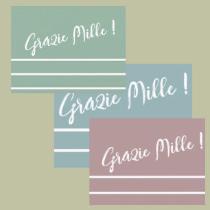 Gestreifte italienische Dankeschön-Postkarte Postkarte