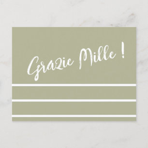 Gestreifte italienische Dankeschön-Postkarte Postkarte