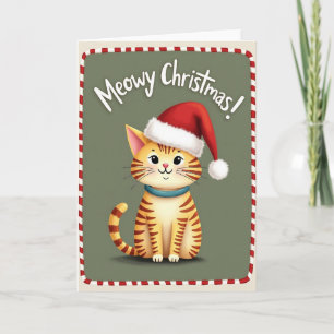 Gestreifte Katze Festive Karte