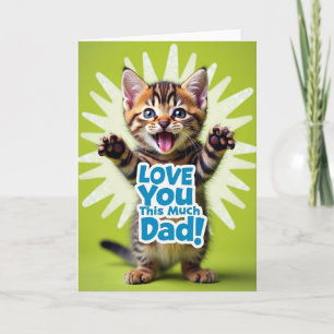 Gestreifte Katze liebt dich Papa Karte