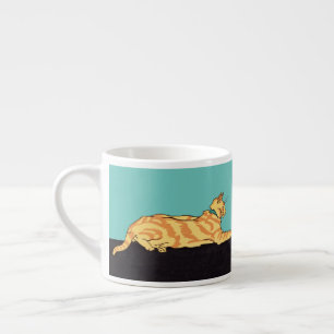 Gestreifte Katze mit Ingwerfell Espressotasse
