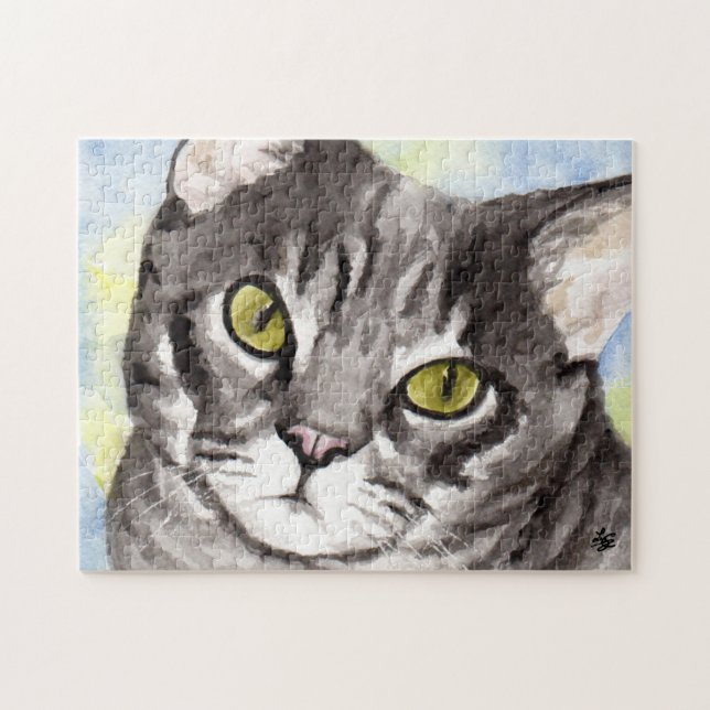 Gestreifte Katze Puzzle (Horizontal)