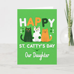 Gestreifte Katzen Frohen St. Cattys Tag Karte