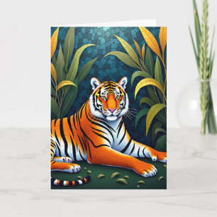 Gestreifte Katzen-Jungle-Karte Karte