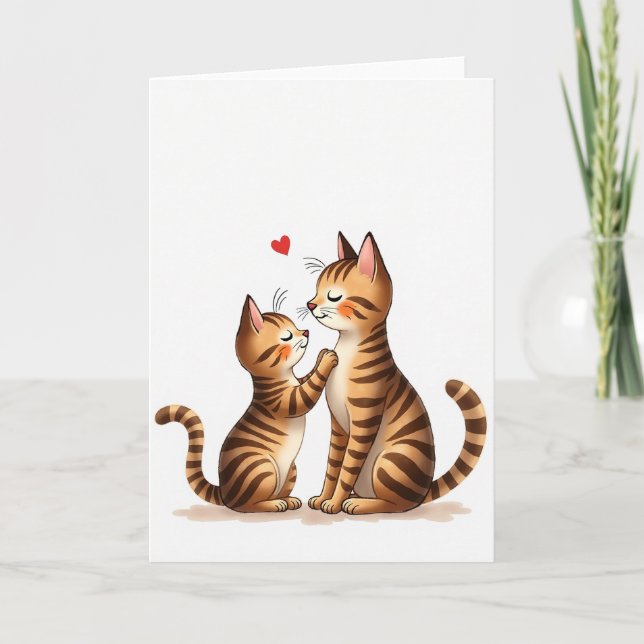 Gestreifte Katzen lieben Mutter Karte (Vorderseite)