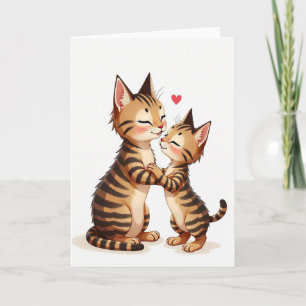 Gestreifte Katzen Liebeskarte Karte