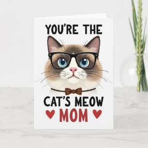 Gestreifte Katzen-Mama-Karte Karte