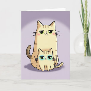 Gestreifte Katzenfreunde-Karte Karte
