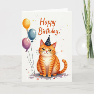 Gestreifte Katzenparty-Karte Karte