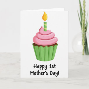 Gestreifte Kerzen-Cupcake-Karte Karte