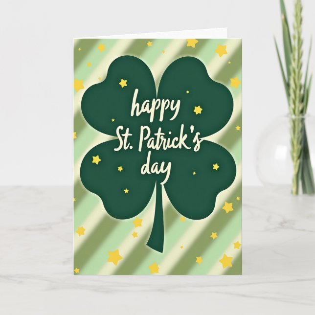 Gestreifte Kleeblatt St. Patrick Karte (Vorderseite)