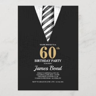 Gestreifte Krawatten-Einladung Einladung