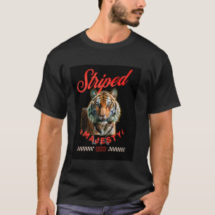 Gestreifte Majestät, Tiger- und Katzenumriss T-Shirt