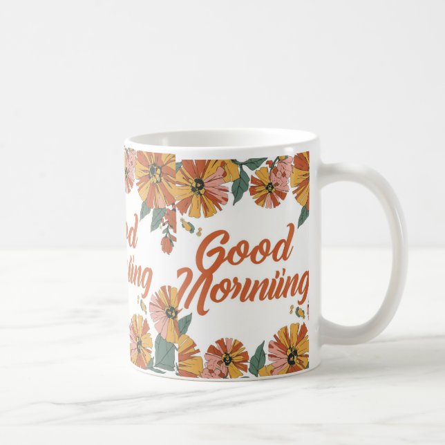Gestreifte oder blumengeschmückte Motive am Morgen Kaffeetasse (Rechts)