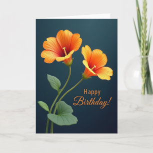Gestreifte Orange-Bloom-Kunstkarte Karte