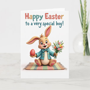 Gestreifte Osterhasen-Frühlingskarte Karte