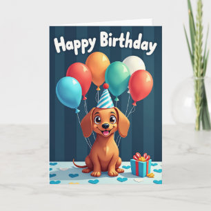 Gestreifte Party-Pup-Karte Karte