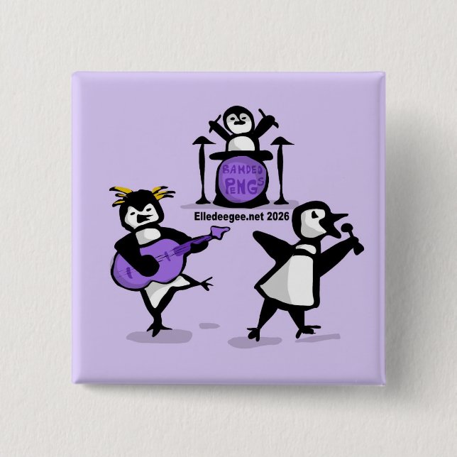 Gestreifte Pinguine Button (Vorderseite)