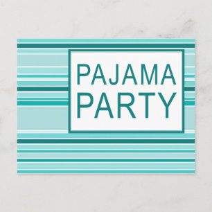gestreifte Pyjamaparty Einladungspostkarte