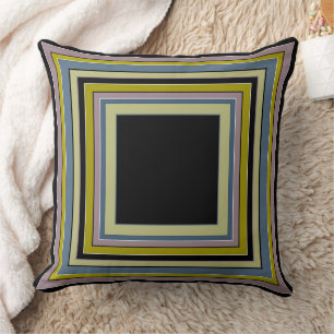 Gestreifte quadratische Classic grau oliv Muster Kissen