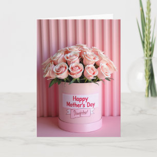 Gestreifte rosa Rosen Frohe-Geburtstag-Karte Karte