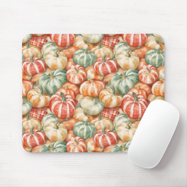 Gestreifte rote weiße grüne Kürbisse Mousepad (Mit Mouse)