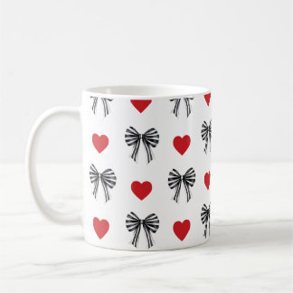 Gestreifte Schleife und Herz Kaffeetasse