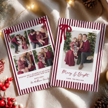 Gestreifte Schleifen Weihnachtsfamilienfoto