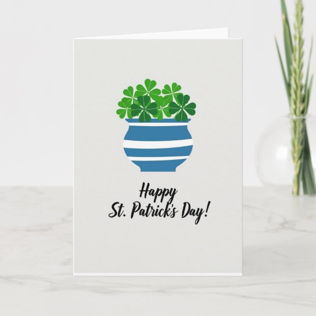 Gestreifte Shamrocks Glückliche St. Patricks Karte (Vorderseite)