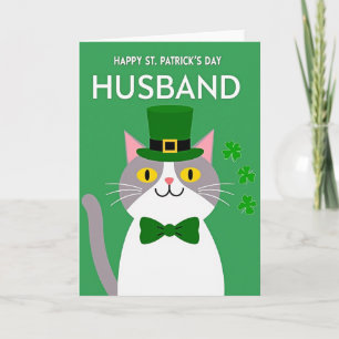Gestreifte St. Patrick-Karte mit Katze Karte