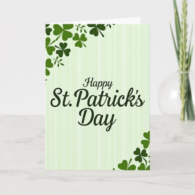 Gestreifte St. Patrick's Day Karte (Vorderseite)