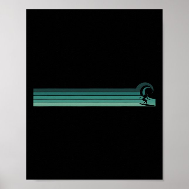 Gestreifte Surferin beim Wellenfang  Poster (Vorne)