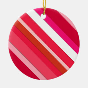 Gestreifte Süßwaren - rot, rosa und weiß Keramikornament