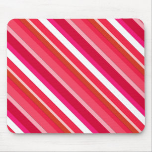 Gestreifte Süßwaren - rot, rosa und weiß Mousepad