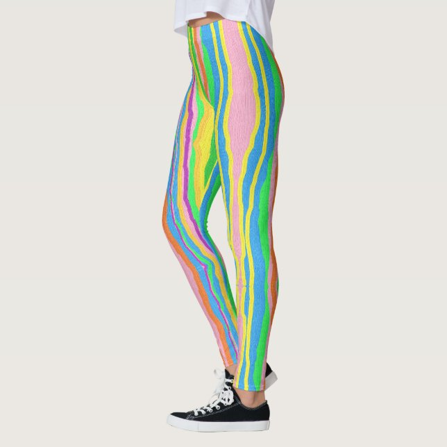 gestreifte Süßwarenfarben Leggings Regenbogen gemu (Links)