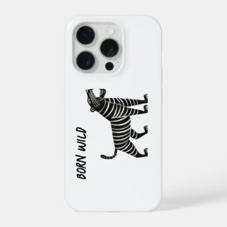 Gestreifte Tiger-Illustration – Minimalistischer F iPhone 15 Pro Hülle