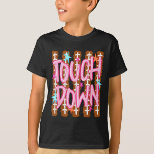 Gestreifte Touchdown-Fußballmutter Herbst-Sport lu T-Shirt