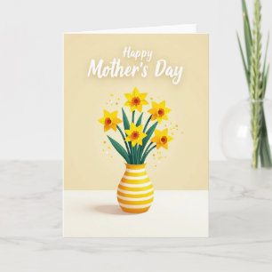 Gestreifte Vase Blumenkarte Karte